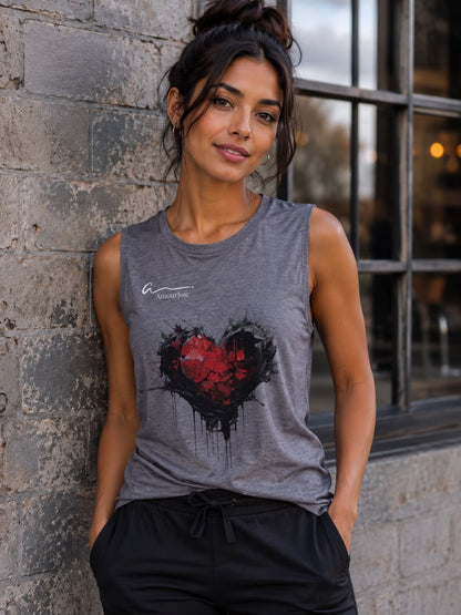Amourjoie solid heart premium tank top