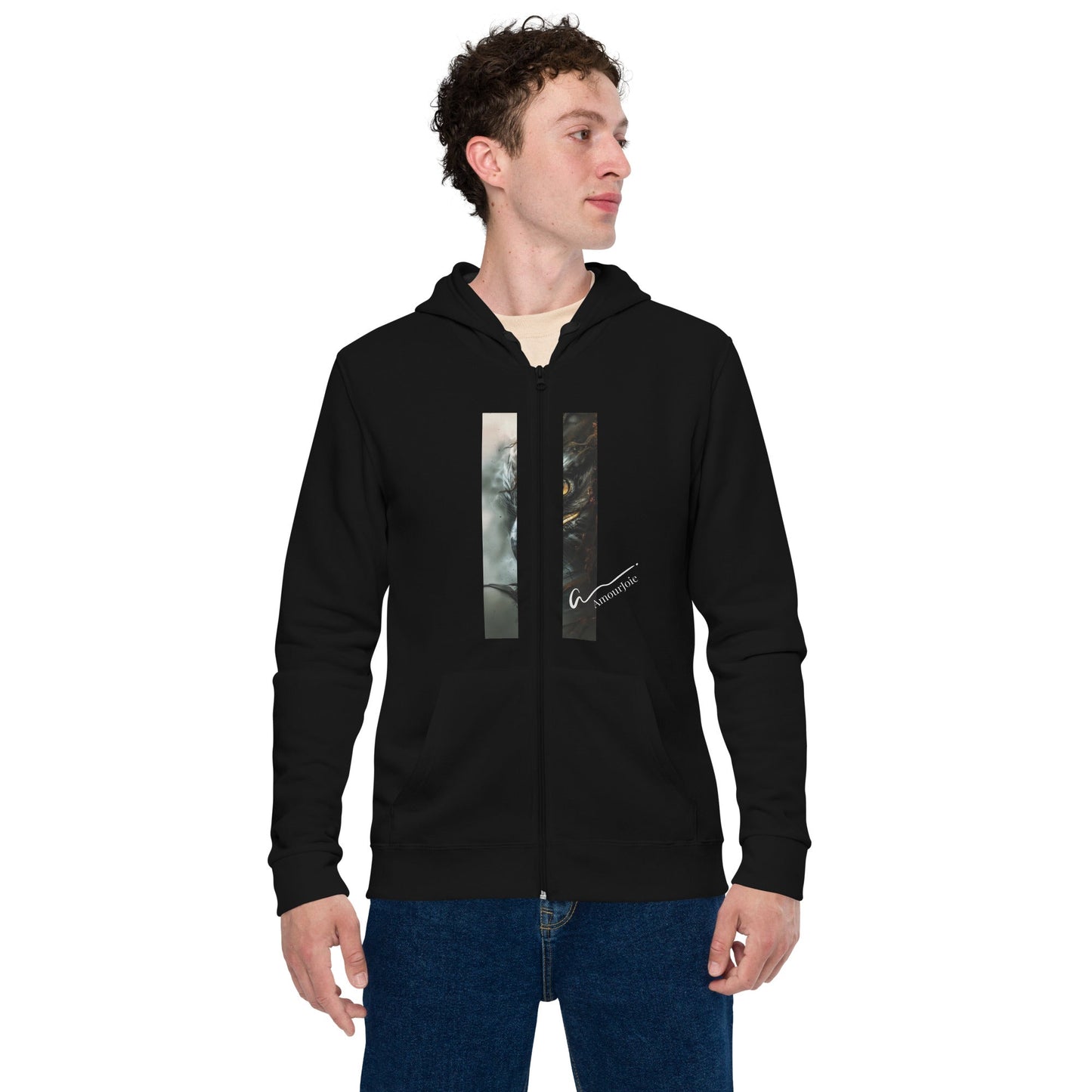 Amourjoie zone Unisex basic zip hoodie Amour-joie