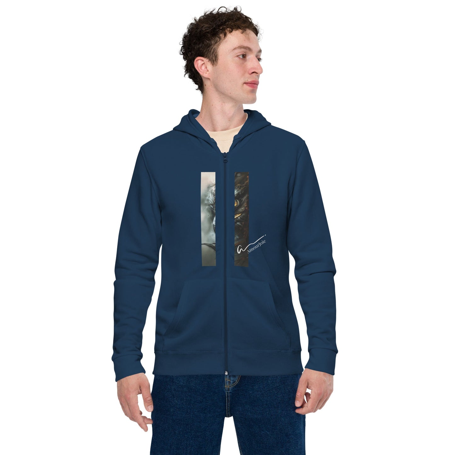 Amourjoie zone Unisex basic zip hoodie Amour-joie