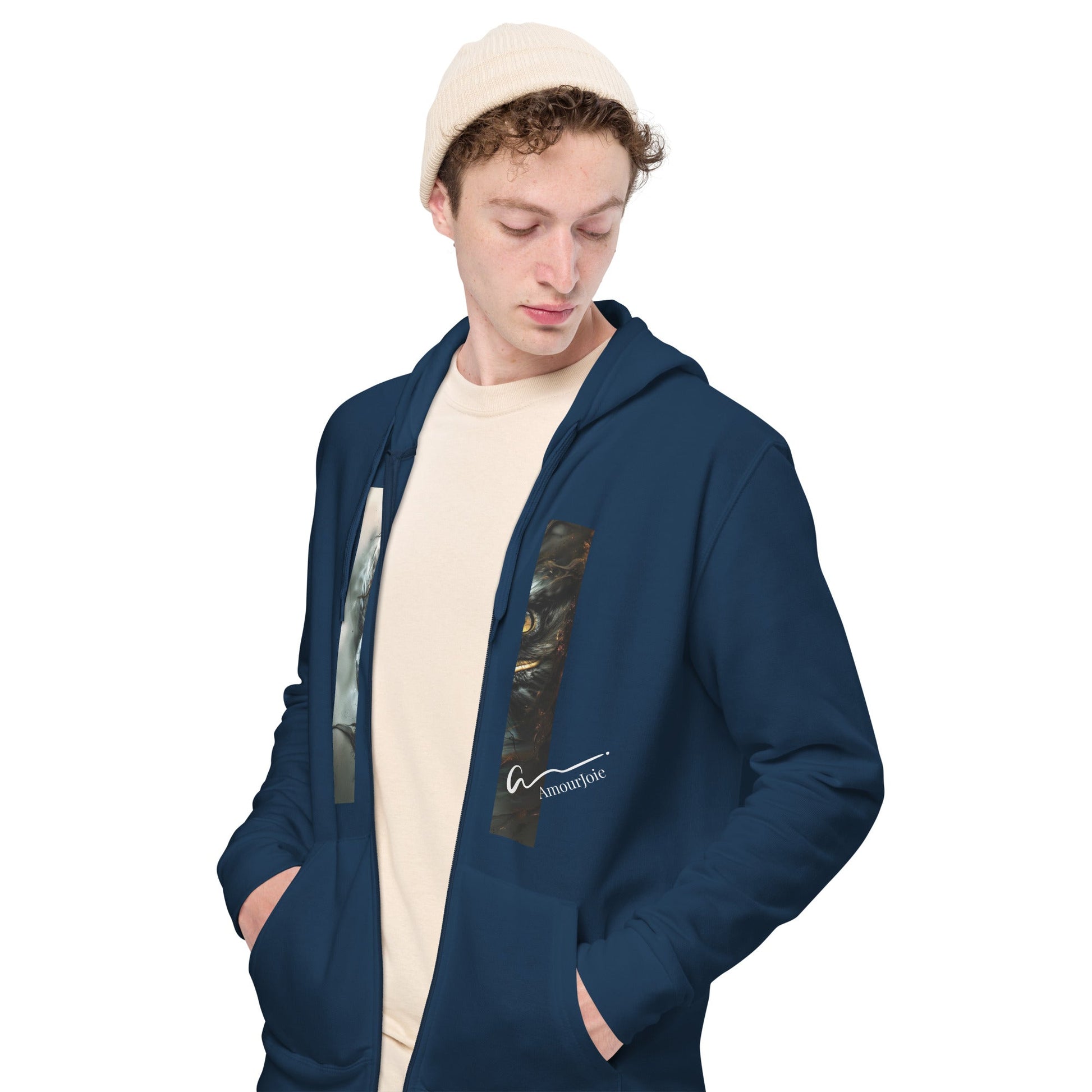 Amourjoie zone Unisex basic zip hoodie Amour-joie